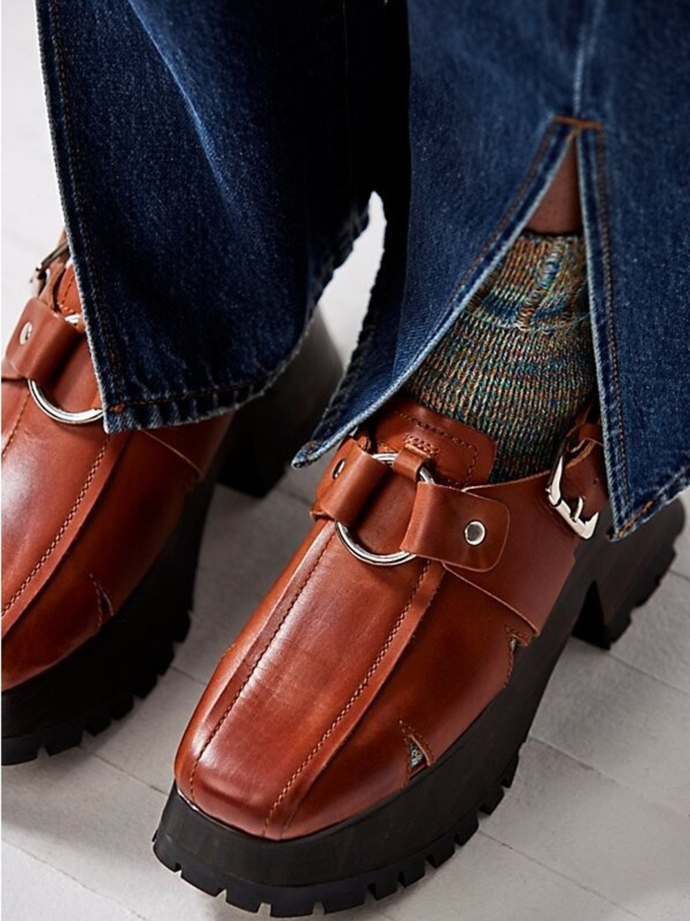 Free People Astoria Brown Leather Slingback Clog Mules - Picture 4 of 4
